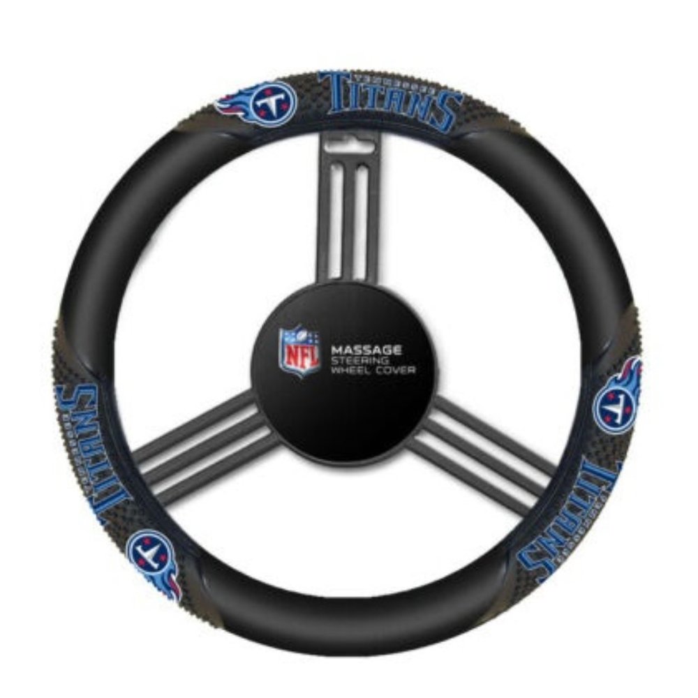 🏈🆕 TENNESSEE TITANS MASSAGE GRIP STEERING WHEEL COVER - NFL - UNISEX